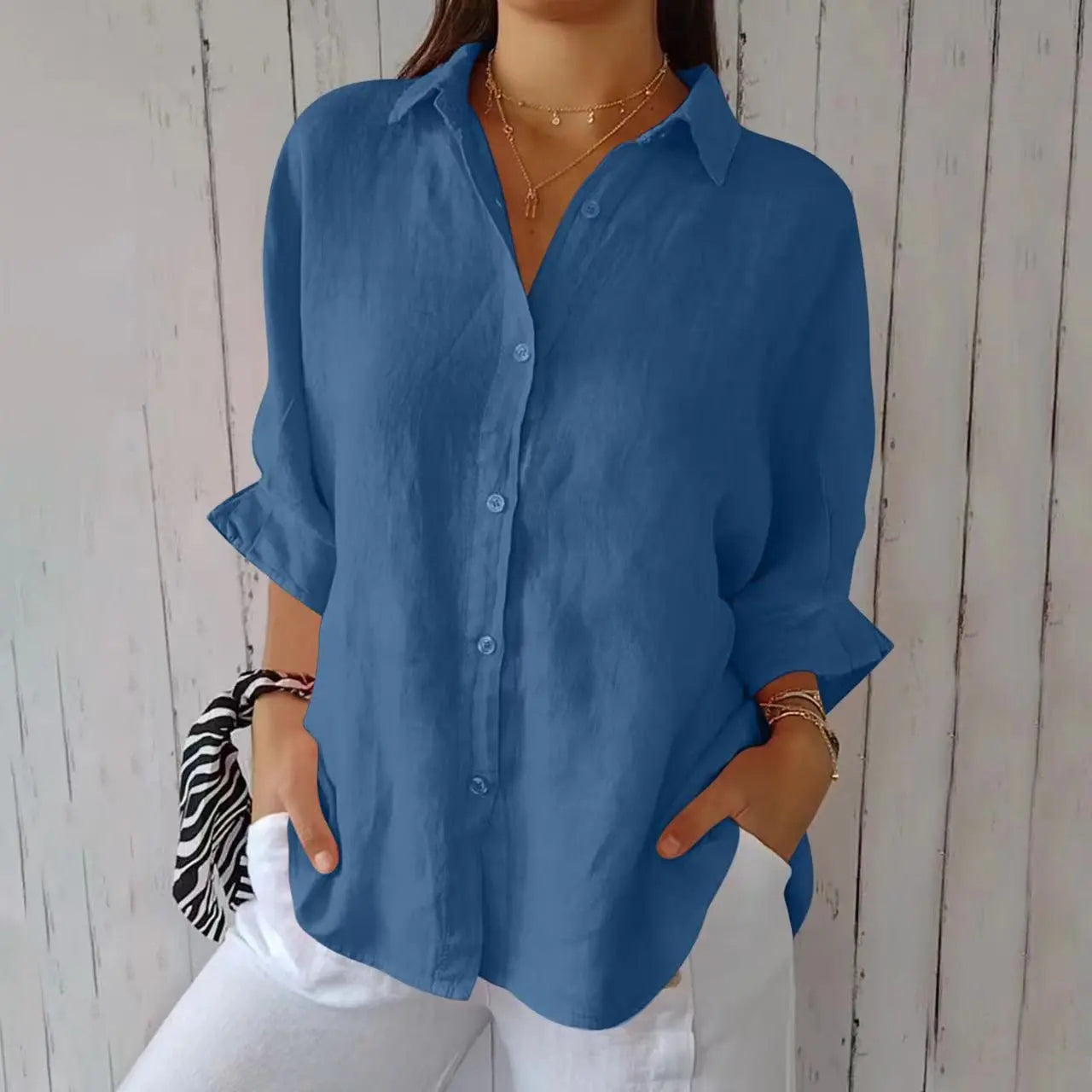 AGNES | CASUAL COTTON AND LINEN SHIRT
